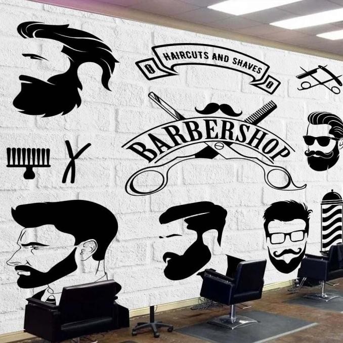 Diskon Wallpaper Custom 3D Wallpaper Dinding Barbershop 4