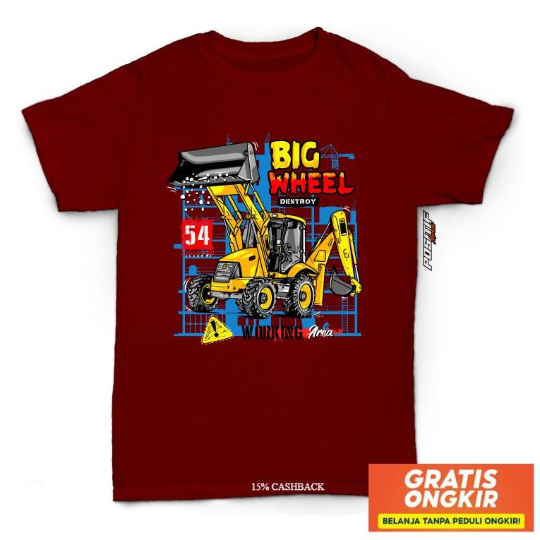 Baju Kaos Anak Excavator Alat Berat Positif Merch Original