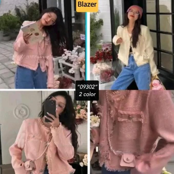 Grosir Tiffany Blazer Tweed/ Full Furing Korean Import