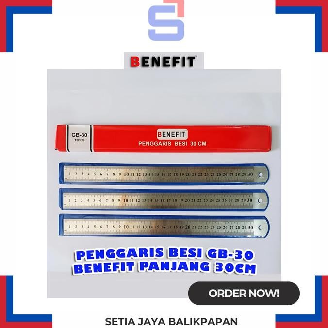 

(:(:(:(] Penggaris besi/stainless benefit 30 cm