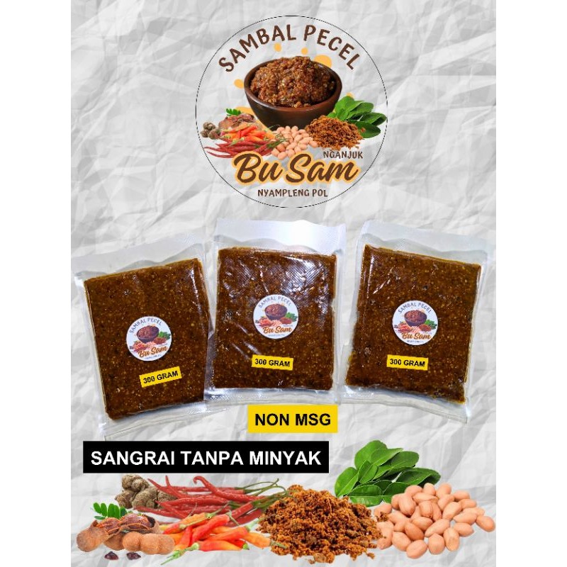 

Sambel Pecel Nganjuk Asli Bu Sam Ngronggot (Pedas) 3x300 gram