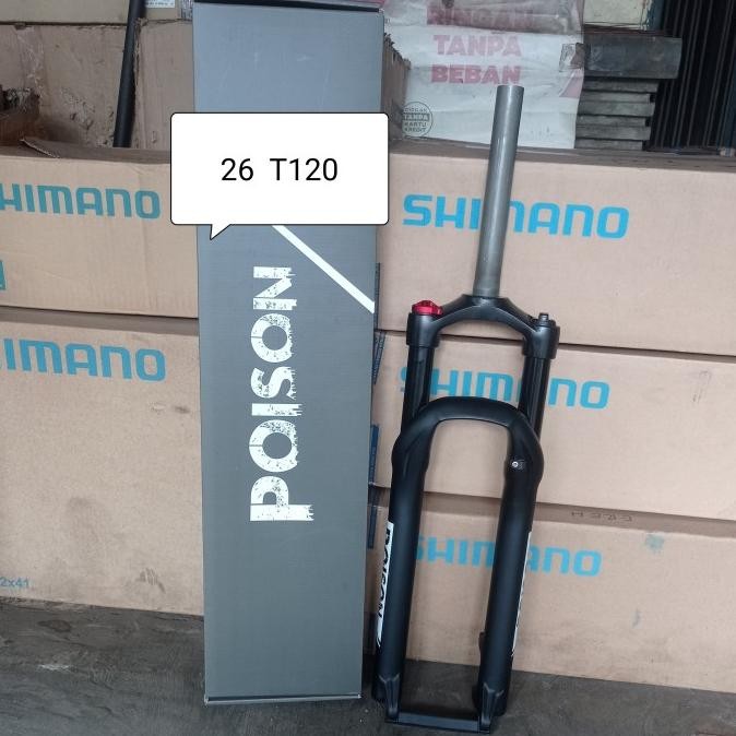 Fork Shockbreaker Sepeda Depan 26 Mtb Poison Aloy Travel 120