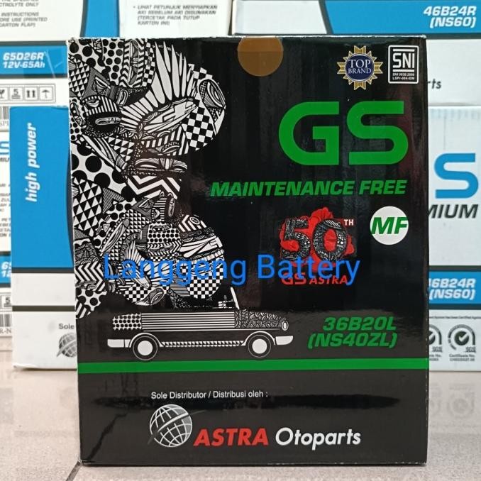 Aki Mobil Jazz, Freed, Ertiga, Xpander GS Astra MF NS40ZL Aki kering READY