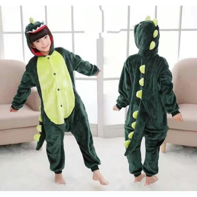 KOSTUM ONESIE DINOSAURUS Cosplay Anak Baju Tidur Piyama Karakter
