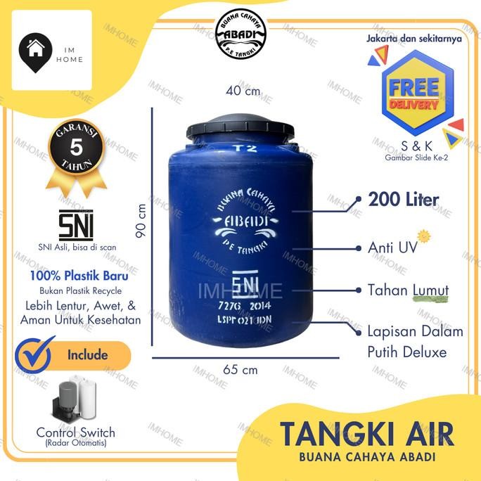 Tangki / Toren Air Buana 250 Liter T250 Tangki 200 Liter Kecil New Stok
