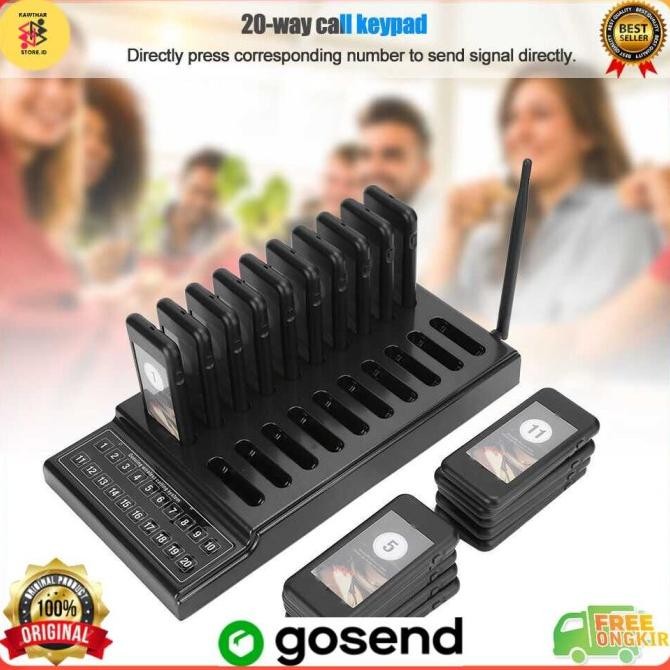 

Grosir Set Mesin Panggil Pager Restoran Cafe Antrian Wireless Calling System