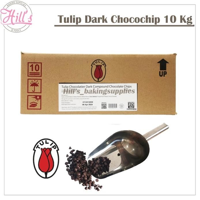 

TULIP DARK CHOCOLATE CHIPS 10 KG ( KARTON ) / CHOCO CHIP COKLAT murah