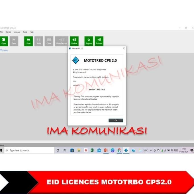 Grosir Eid Lecences Mototrbo Cps2.0 Eid, Entitlement Id Motorola