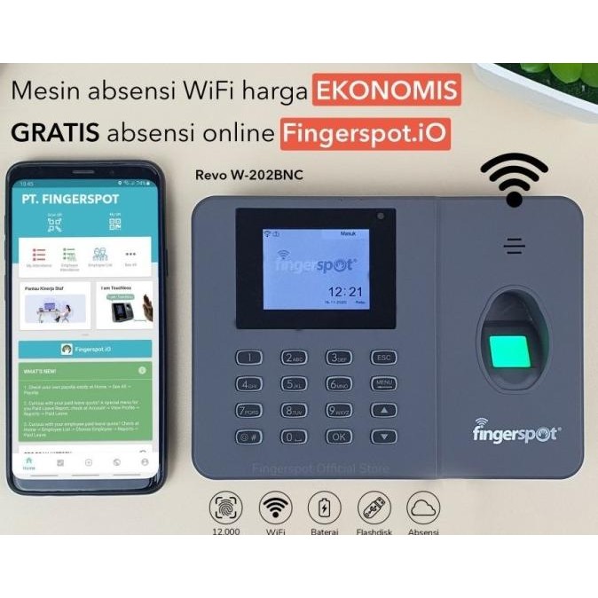 

Promo Fingerspot Revo W-202Bnc Fingerprint Sidik Jari Usb Wifi - Mesin Absen