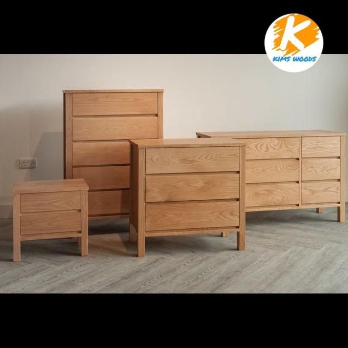 drawer cabinet kayu mahoni natural