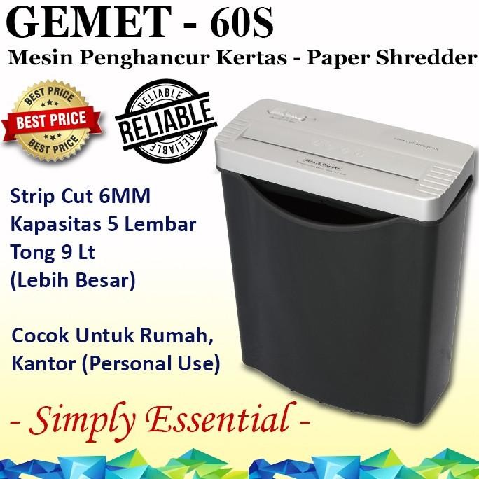 

Promo Gemet 60S Penghancur Kertas Paper Shredder 5 Lembar | Official Store