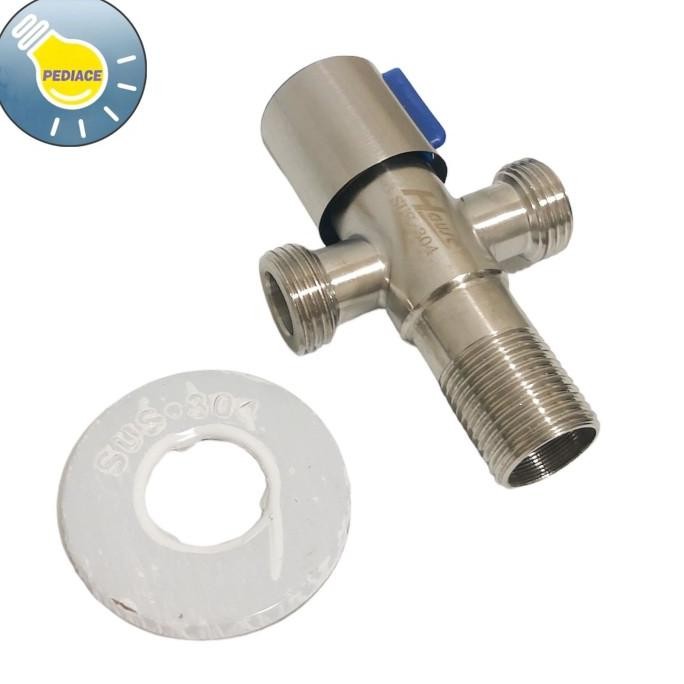 Stop Kran Toilet HAUSE Stainless Kran Toilet T Cabang 2