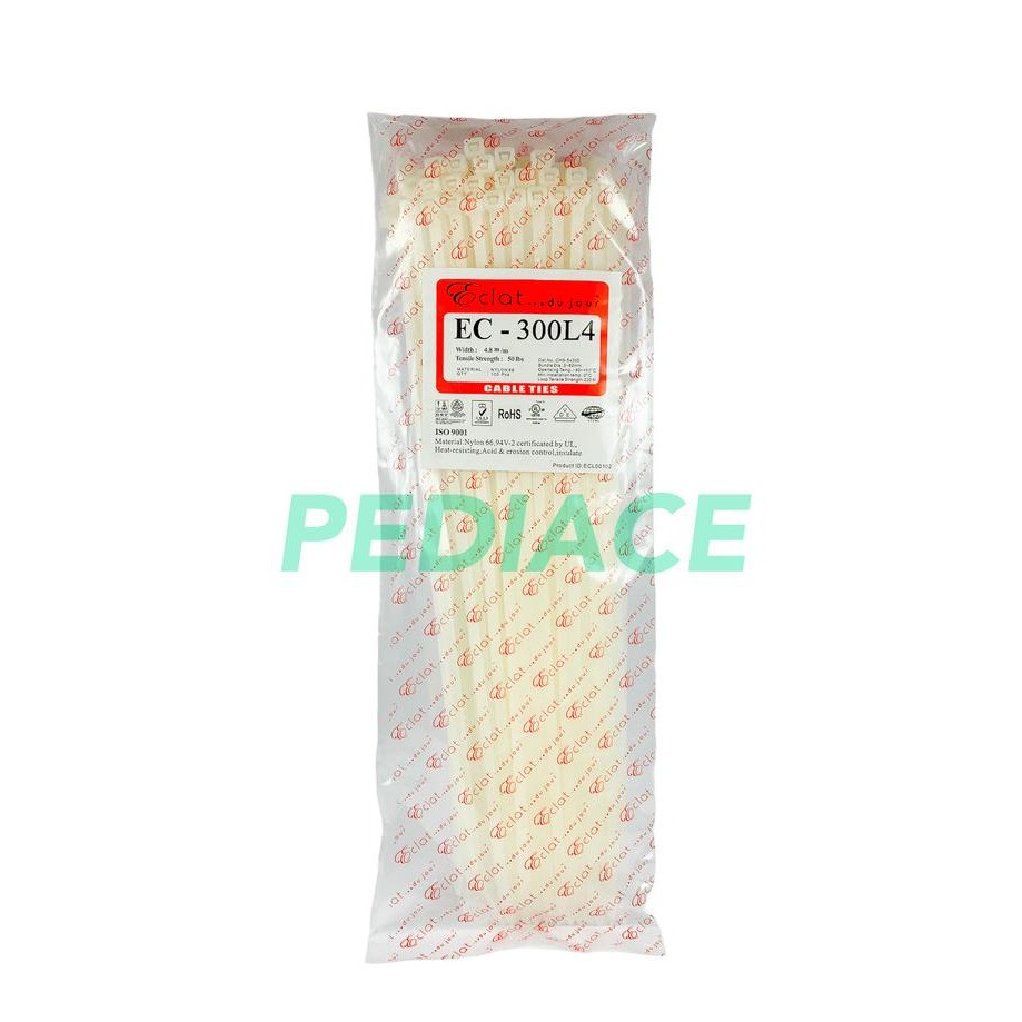 

Kabeltis Nylon 30 Cm Kabel ties Kabelties Putih 1 Pack 100 Pcs