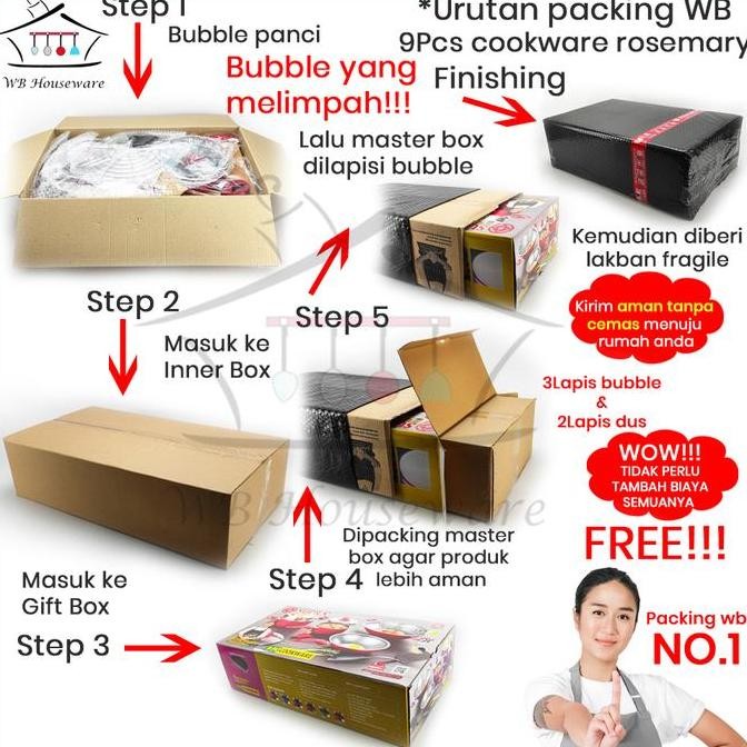 Sale Panci Set / Panci Set 9Pcs Supra / Cookware Set 9Pc Supra Rosemary Pink / 100% Original