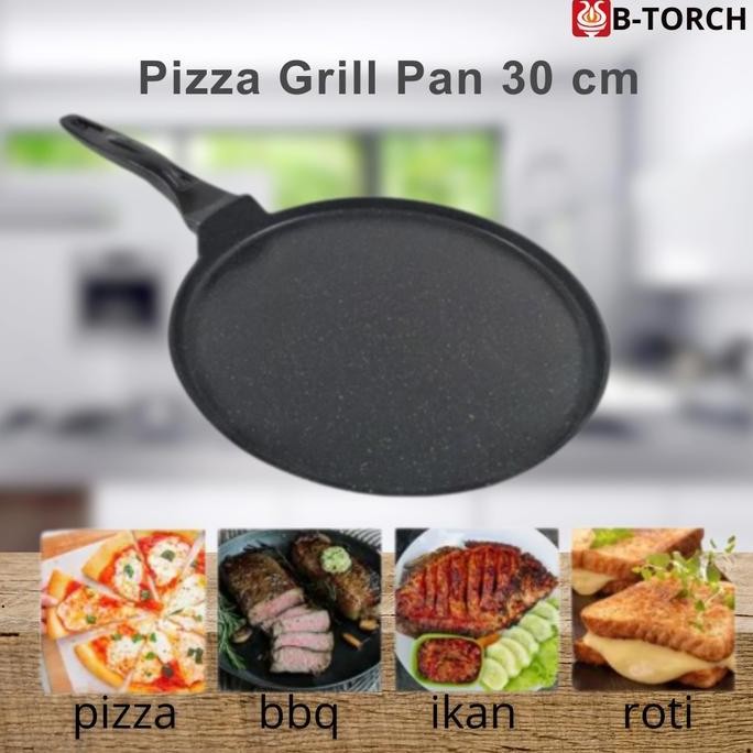 Grosir B-Torch Grill Pan 30Cm Pizza Pan Panggangan Bulet Serbaguna Teflon Anti Lengket Original