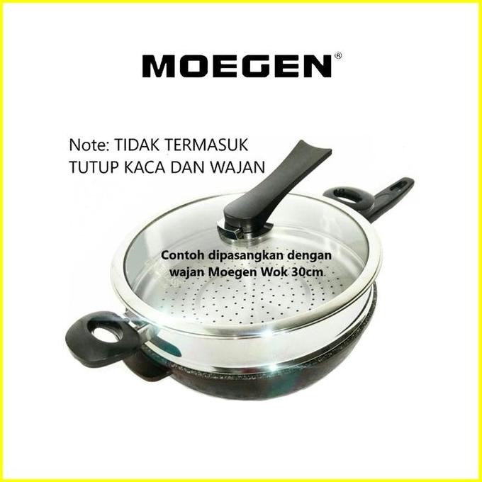 Murah Moegen Germany Steamer Stainless Steel Kukusan / Dandang Untuk Wok Pan 30 Cm Kitchenware