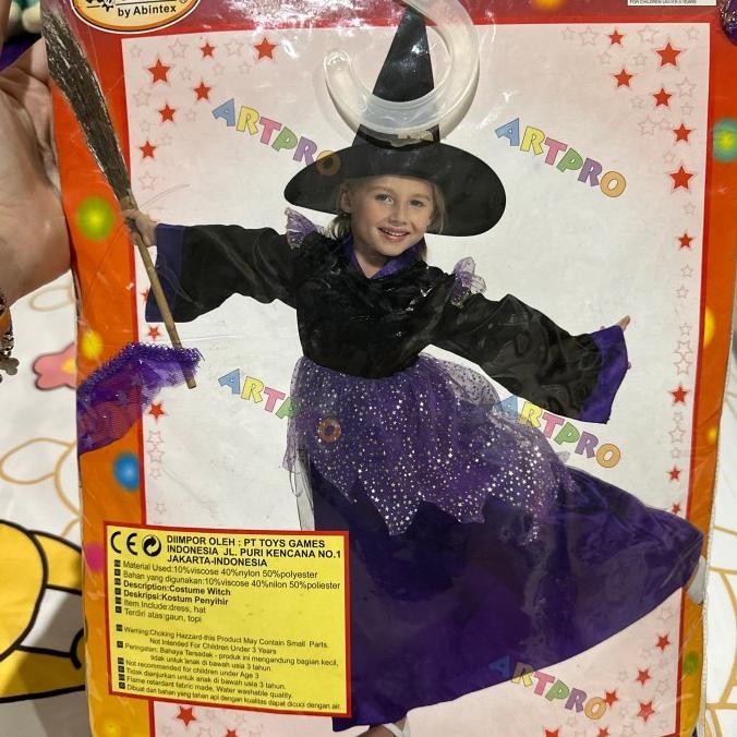 Kostum Halloween Witch Artpro party costum penyihir