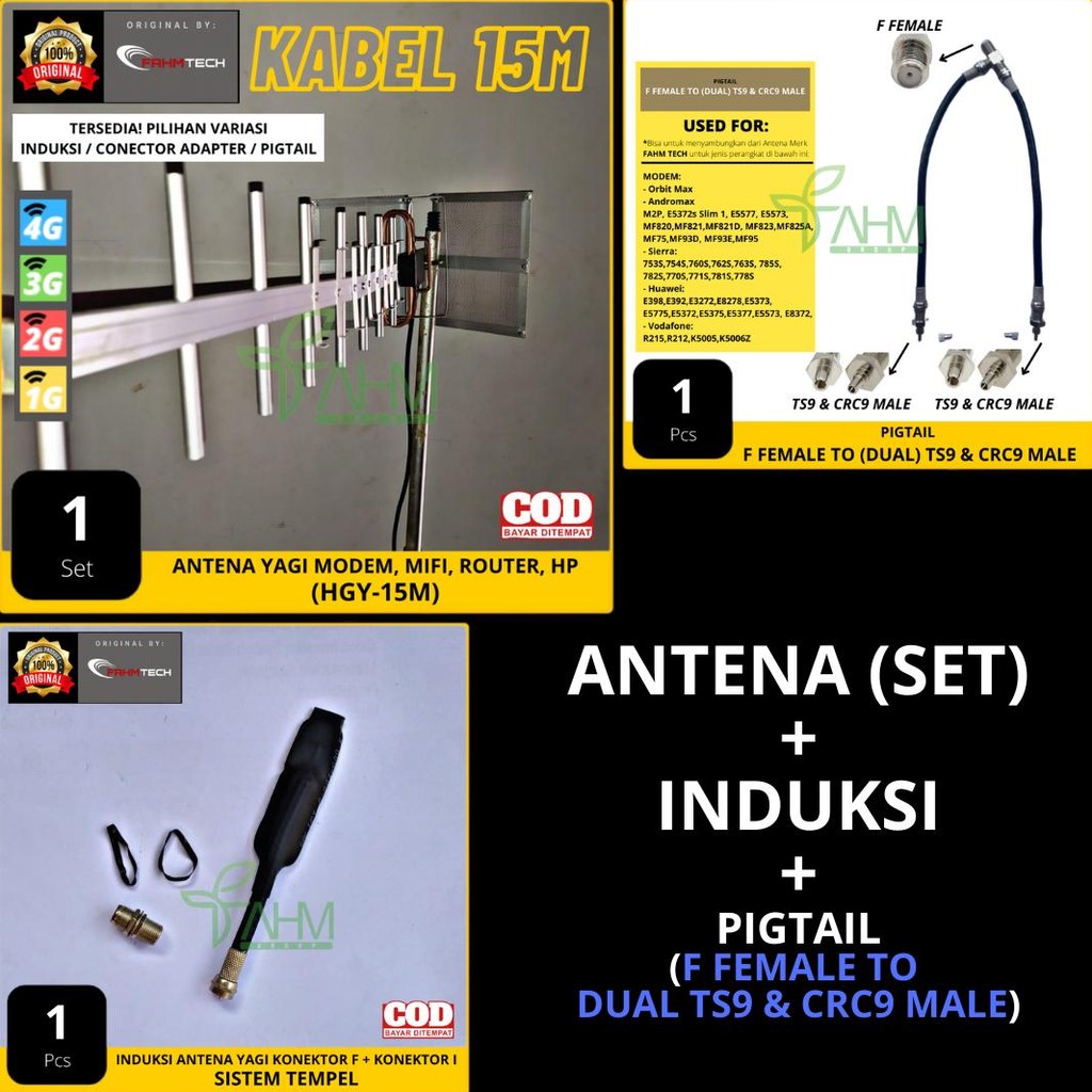 ANTENA YAGI MODEM, MIFI, ROUTER, HP - FAHM TECH (HGY-15M)