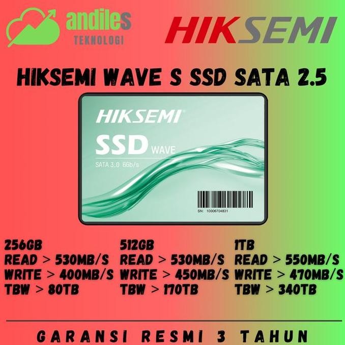 SSD SATA III 512GB SSD 2.5 HIKSEMI WAVE S 512GB - SSD SATA 512GB - SSD SATA 256GB - SSD SATA 1TB  (G