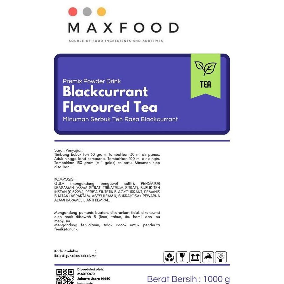 

Murah Blackcurrant Tea Powder Drink / Bubuk Minuman Serbuk Teh Rasa Blackcurrant 1 Kg