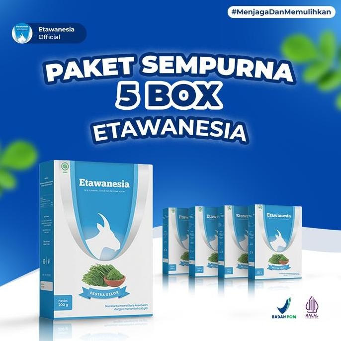 

Grosir Paket 5 Box Etawa Biru Susu Kambing Etawanesia + Ekstrak Moringa Folium ( Ekstrak Daun Kelor )