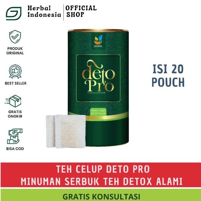 

Promo Detopro Teh Celup Herbal Alami Untuk Detoksifikasi Pencernaan - 50Gr/20 Pouch - Tea Minuman Diet