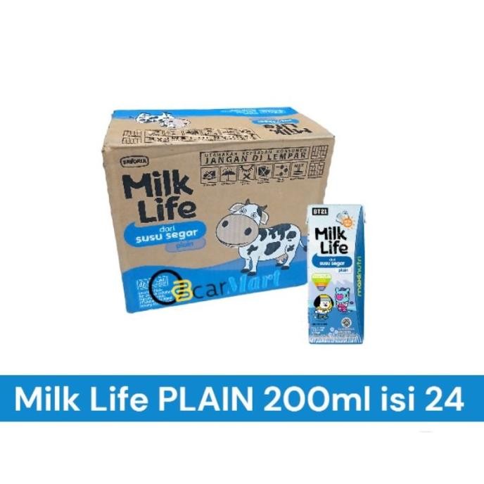 

Murah Susu Milk Life 200Ml 1 Dus Isi 24 Plain Susu Uht Low Sugar
