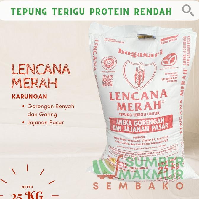 

Murah Tepung Terigu Lencana Merah 25 Kg [Gojek/ Grab Only]