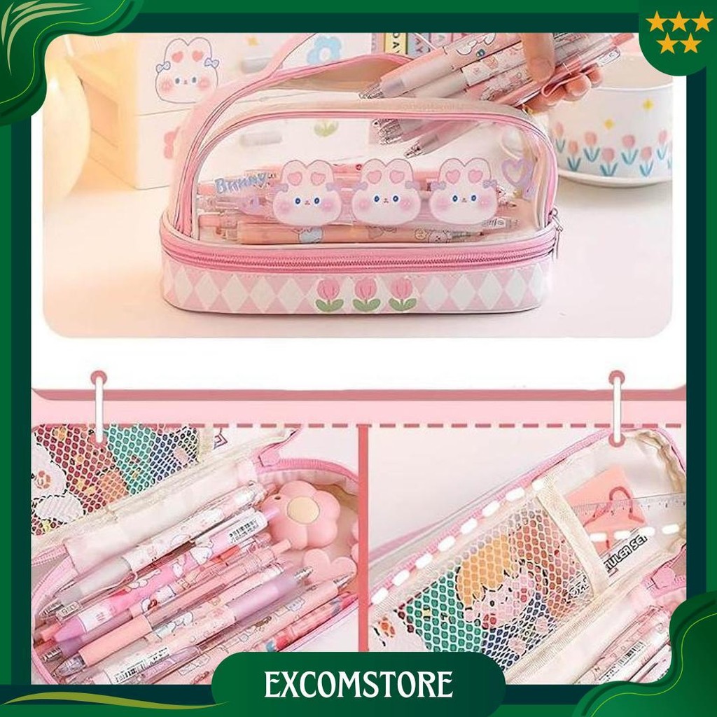 

Kotak Pensil / Tas Pensil Dua Lapis / Tas Makeup / Pencil Case Kapasitas Besar / Tempat Pensil Bening / Aesthetic Anak Pencil Cases / Tas Penyimpanan Transparan Warna / Tas Penyimpanan Serbaguna Dengan Zipper / Tas Alat Tulis Pvc Transparan Siswa Ori