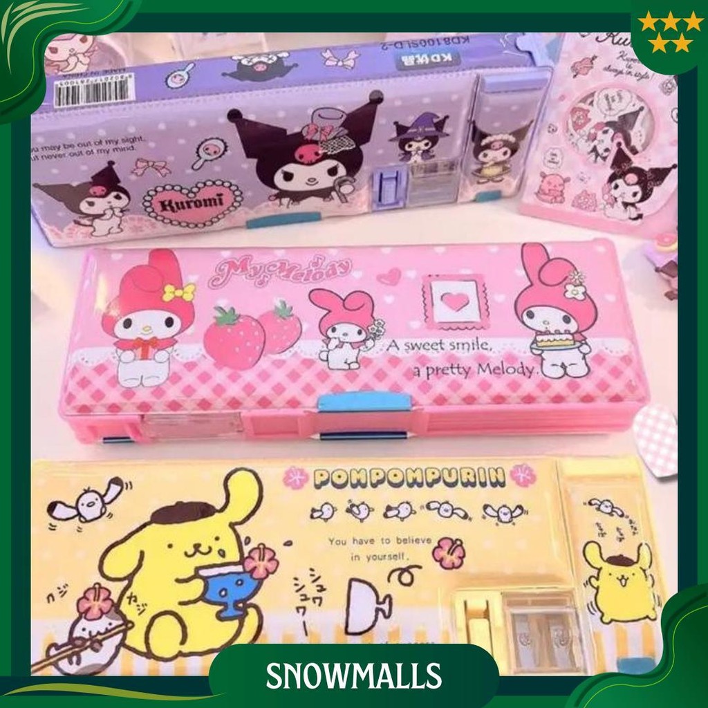 

Kotak Pensil Magnet + Serutan / Tempat Pensil / Pencil Case Sanrio Melody Kuromi Labubu Promo Puncak