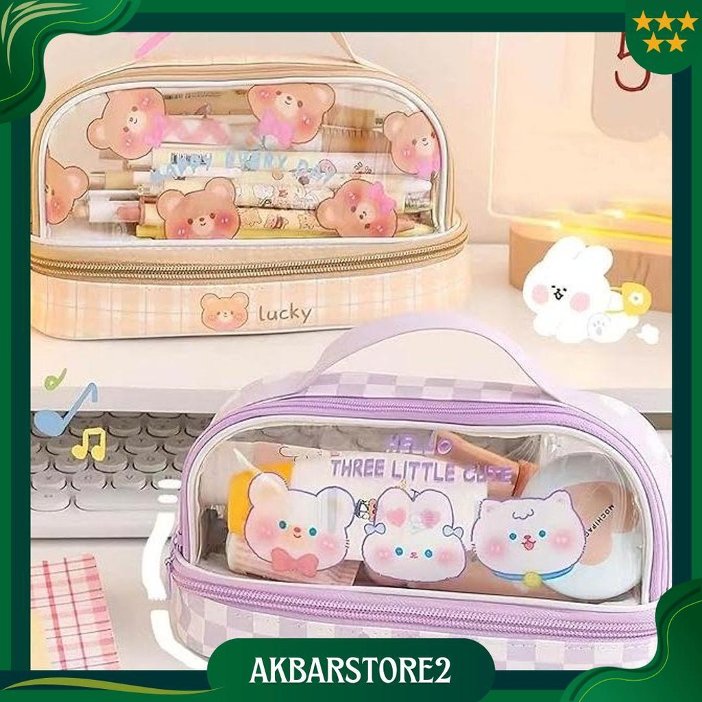 

Kotak Pensil / Tas Pensil Dua Lapis / Tas Makeup / Pencil Case Kapasitas Besar / Tempat Pensil Bening / Aesthetic Anak Pencil Cases / Tas Penyimpanan Transparan Warna / Tas Penyimpanan Serbaguna Dengan Zipper / Tas Alat Tulis Pvc Transparan Siswa Ori