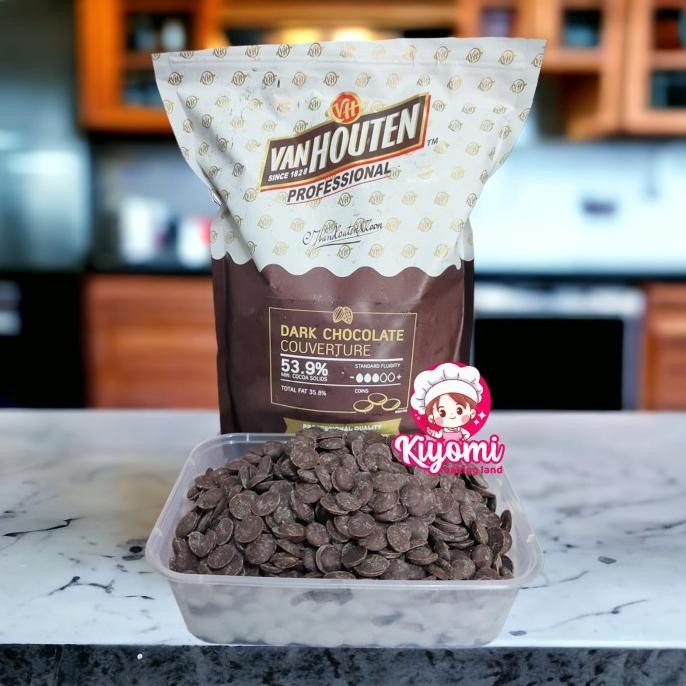 

Sale Van Houten 53,9 % 500 Gram Dark Chocolate Couverture Coin Cokelat