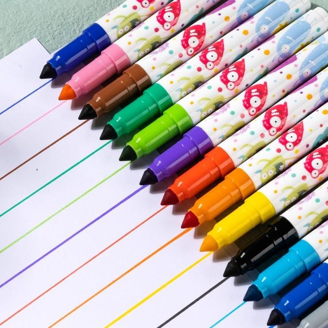 

Deli Washable Marker Spidol Warna Anak 12 24 Warna Mudah Dicuci EC155