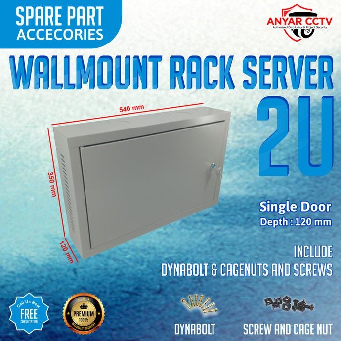 Wallmount Rack Server 2U, Rak Server Single Door 2U Co