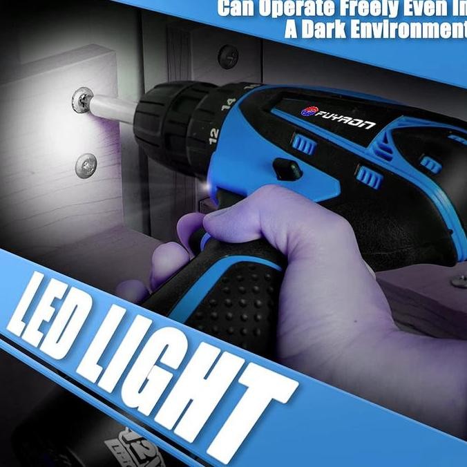 Promo Fuyaon Bor Listrik Asli Bor Baterai Genggam 98Vf/198Vf Dengan 2 Baterai Bor Tanpa Kabel Batera