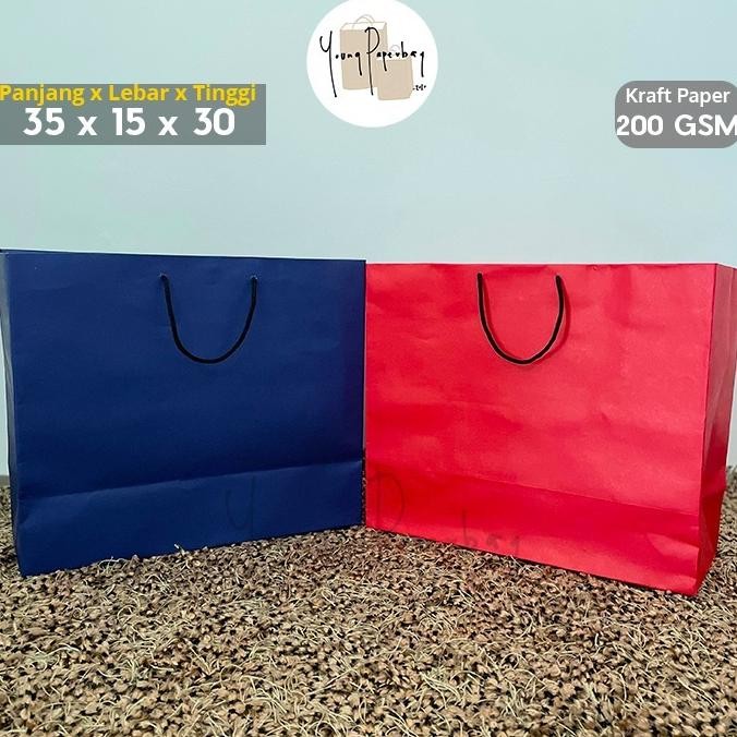 

[200 GSM] Paper Bag/Tas Kertas Paperbag Color Polos Kraft 35 x 15 x 30 (1 pcs)