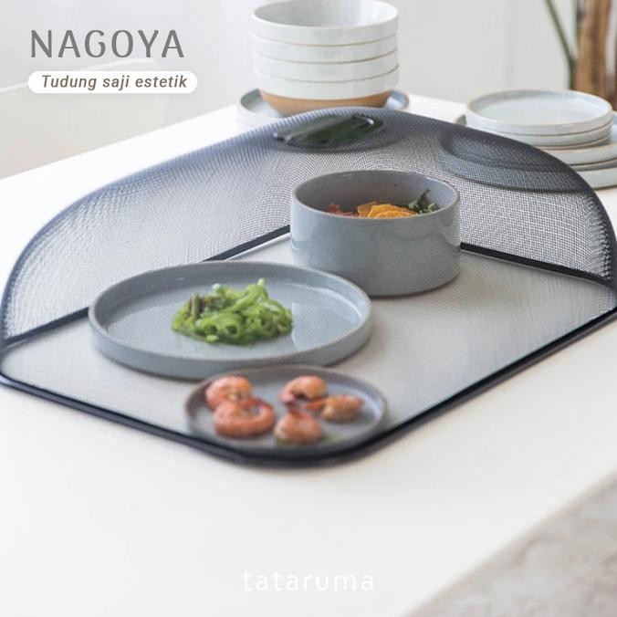 NAGOYA L - Tudung Saji Stainless Kotak Bulat Putih Estetik