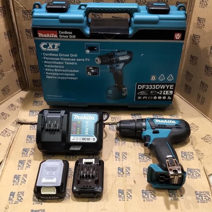 MESIN BOR BATERAI CORDLESS DRILL 12V MAKITA DF333D ORIGINAL DAN TERPERCAYA