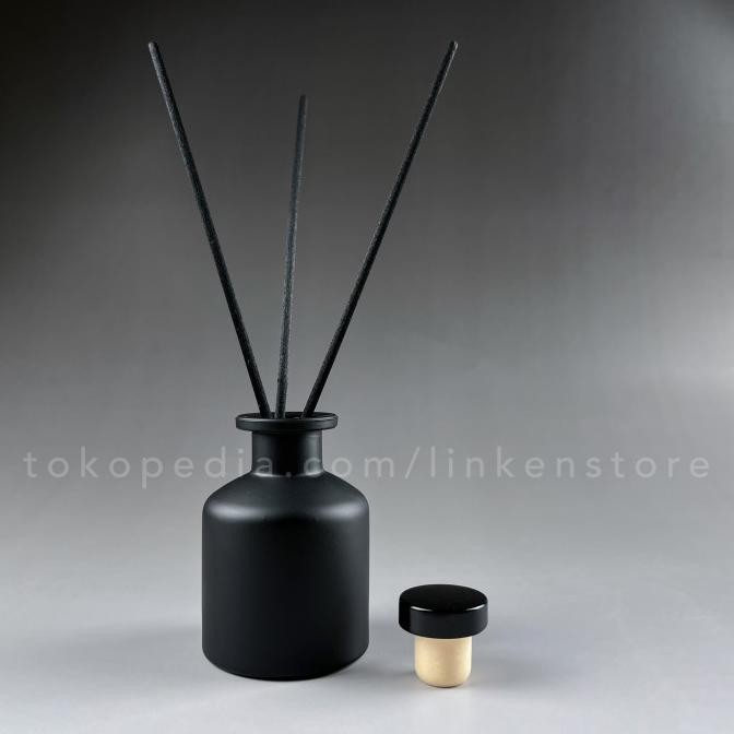 

Botol Reed Diffuser 50ml - Kaca Tebal Hitam Black Doff Matte - Vas Pot KTS