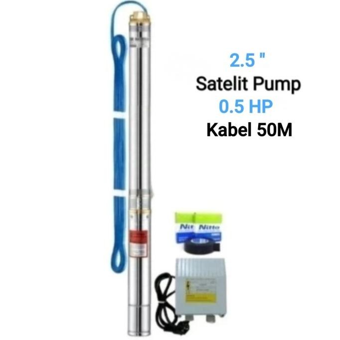 Pompa Air Satelit Submersible Pump Nasional Mc 2,5 Inch + Kabel Biru Include New Stok