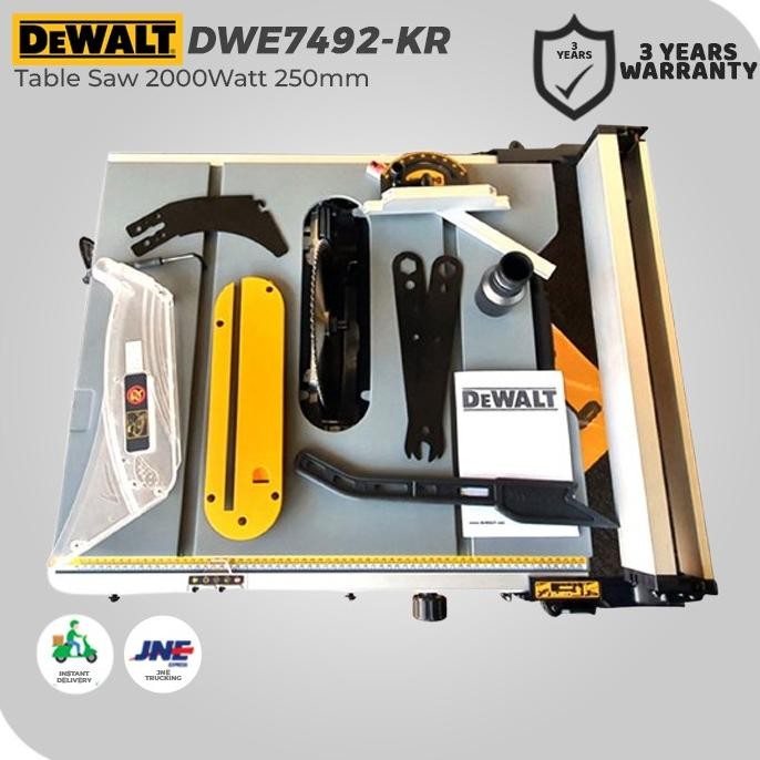 Promo Dewalt Table Saw / Gergaji Meja Listrik 2000 Watt 250Mm Dwe7492-Kr