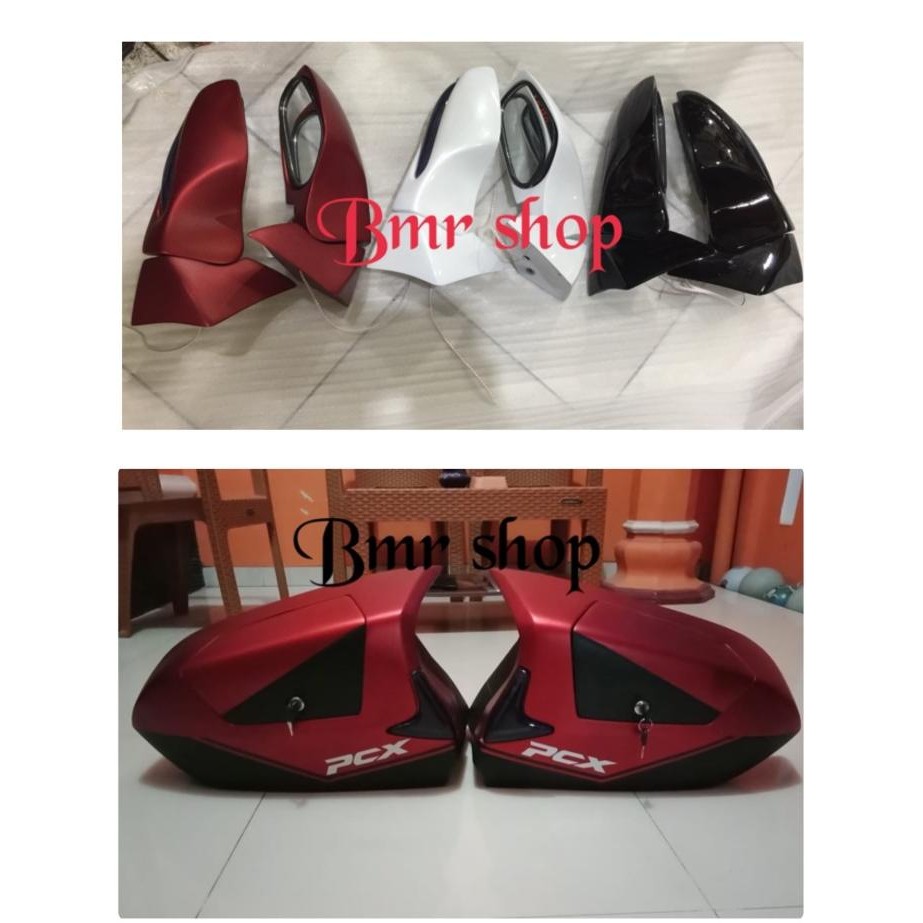 Paket Modif Spion Lipat Dan Box Samping/Side Box Pcx 150 Lokal 2018 Original Dan Terlaris
