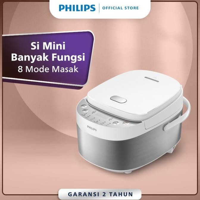 Murah Philips 0.85L Digital Mini Rice Cooker HD3170/33 - White, Inner Pot Anti Lengket, rice cooker 