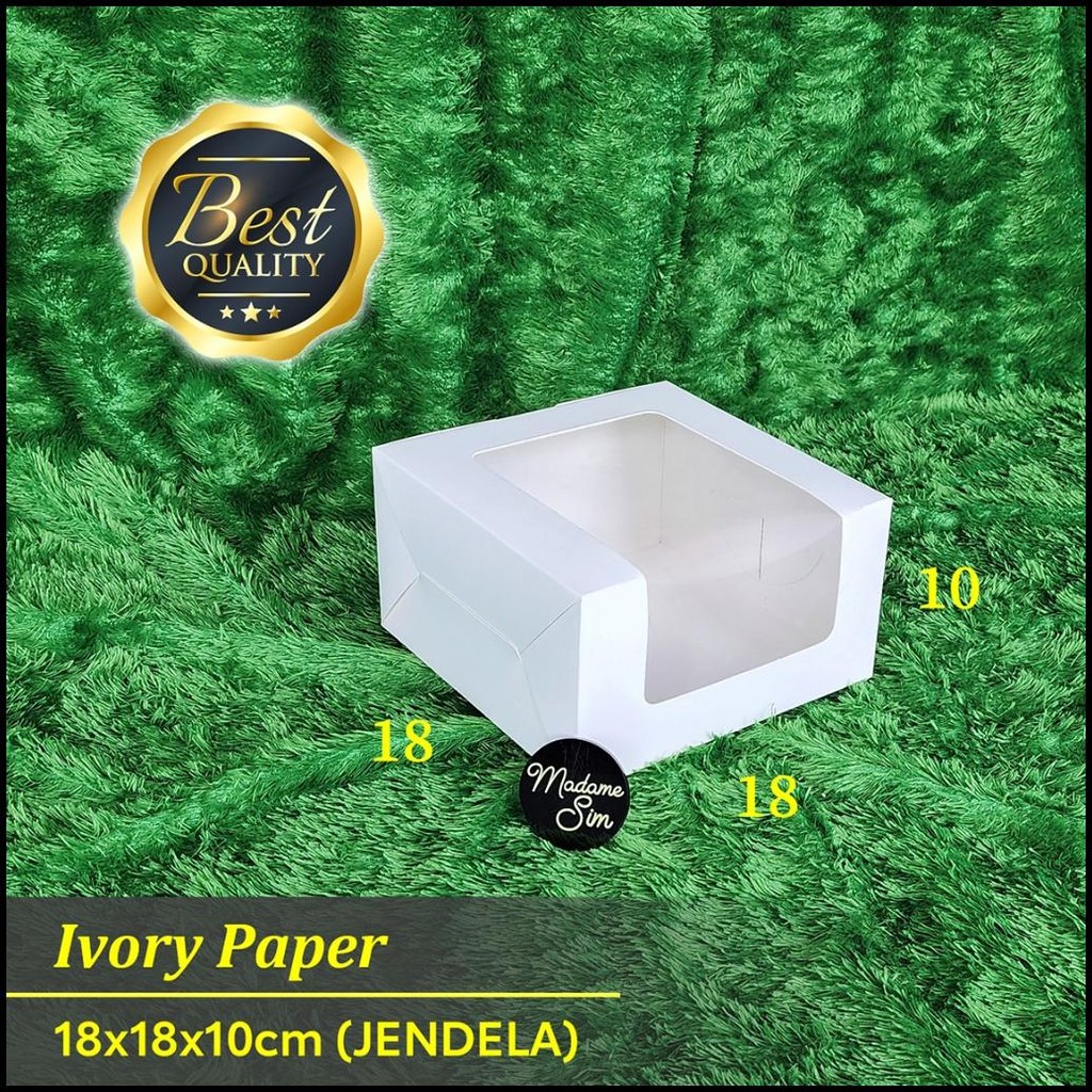 

Ready Box Ivory - Box Hampers - Kotak Bolu - Dus Roti 18X18X10 - Jendela (Isi : 10 Pcs) {Terlaris|Best Seller}