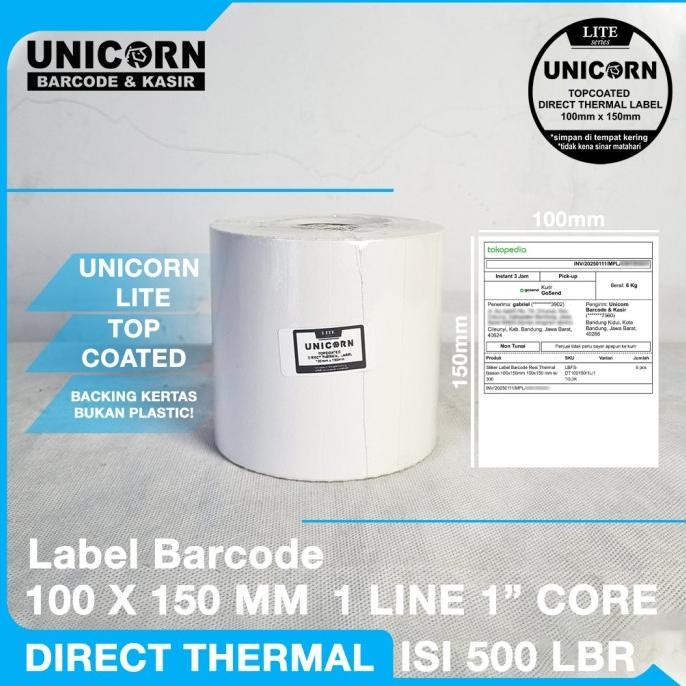 

Label Thermal Resi Stiker 100x150 mm / 100 x 150 mm / 100x150mm 500pcs murah