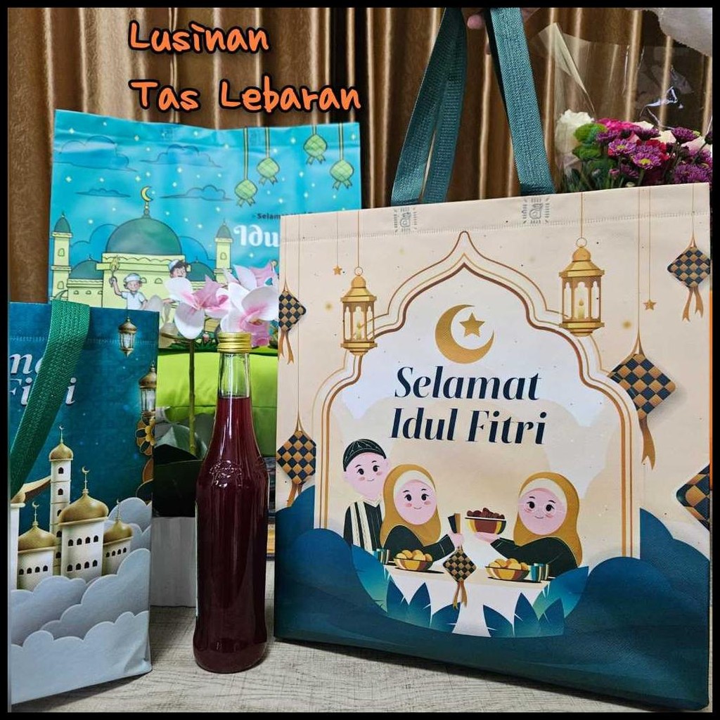 

Ready Grosir 12Pcs Tas Lebaran Idul Fitri Jumbo Bahan Laminasi Anti Air Ukuran Besar 31X40X15 Muat Banyak Tote Bag Goodie Bag Thr Hari Raya Tas Jinjing Hantaran Anti Sobek {Terlaris|Best Seller}
