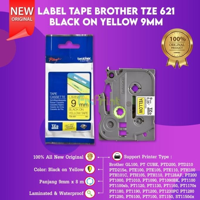 

Label Tape Tze-621 Tze 621 Tze621 Black On Yellow 9Mm Original Co