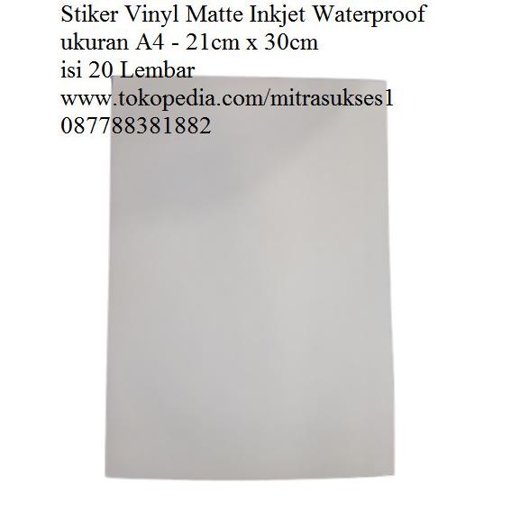 

Stiker Vinyl Matte Inkjet Waterproof A4 murah