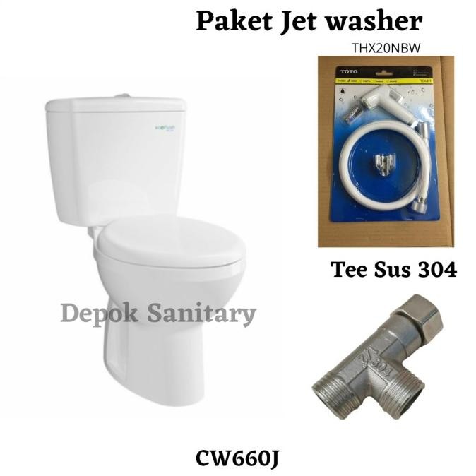 Paket Lengkap Closet Duduk Toto Cw660J Cw 660 J / Kloset Duduk Toto New Stok