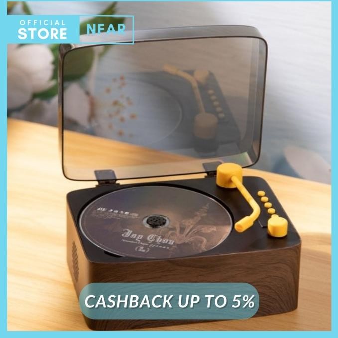 Portable CD Player Bluetooth Speaker Retro Vintage Music Player
